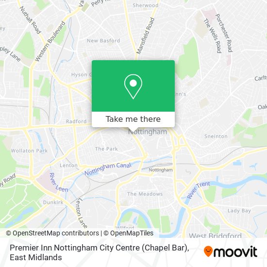 Premier Inn Nottingham City Centre (Chapel Bar) map