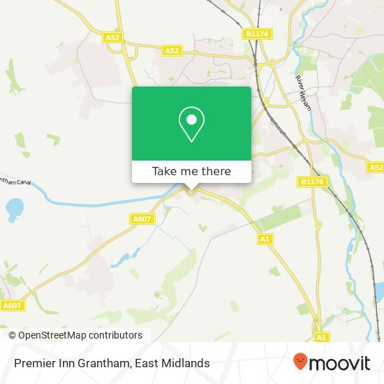 Premier Inn Grantham map