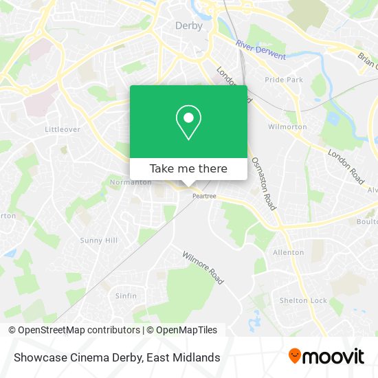 Showcase Cinema Derby map