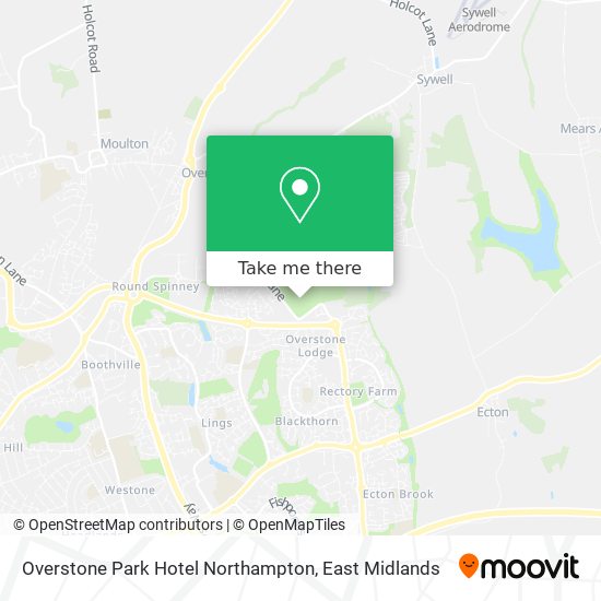 Overstone Park Hotel Northampton map