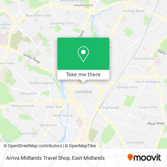 Arriva Midlands Travel Shop map