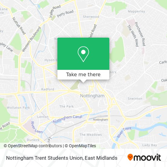 Nottingham Trent Students Union map
