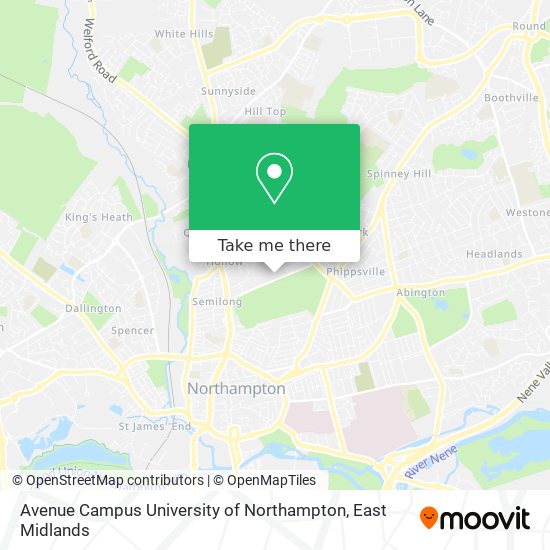 Avenue Campus University of Northampton map