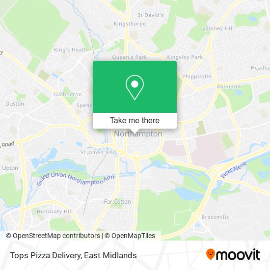 Tops Pizza Delivery map