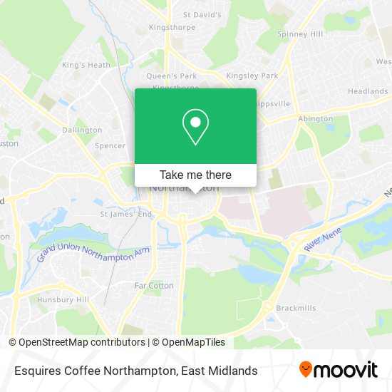 Esquires Coffee Northampton map