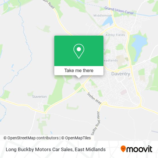 Long Buckby Motors Car Sales map