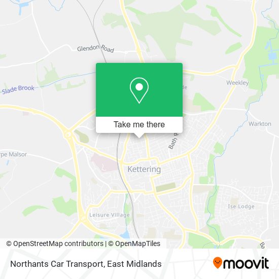 Northants Car Transport map