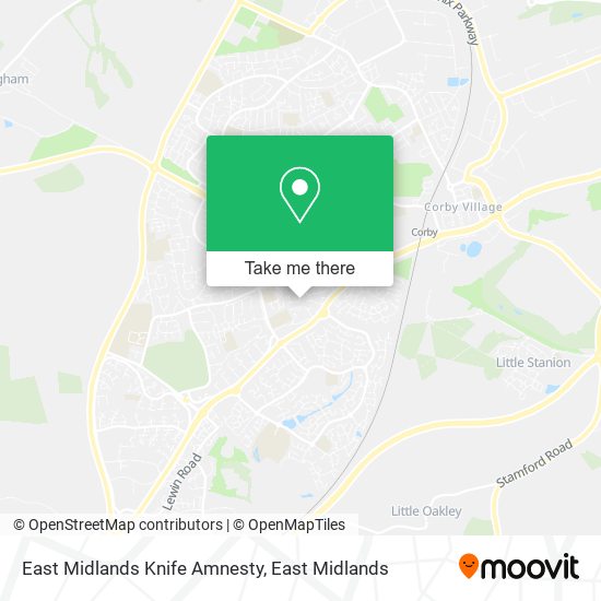 East Midlands Knife Amnesty map