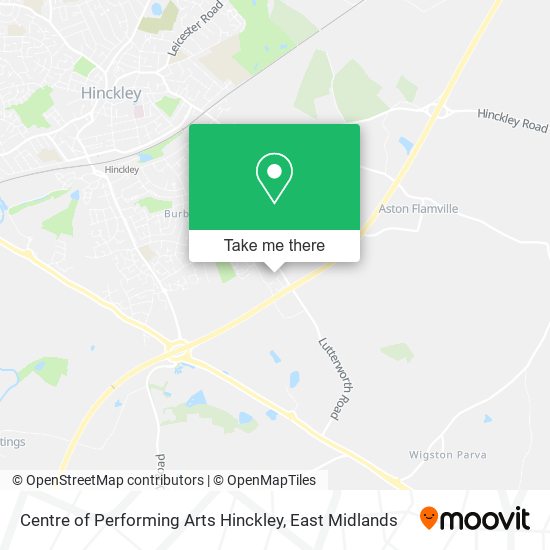 Centre of Performing Arts Hinckley map