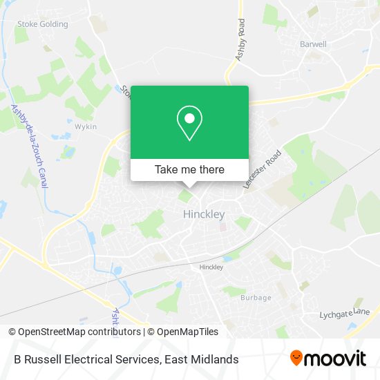 B Russell Electrical Services map