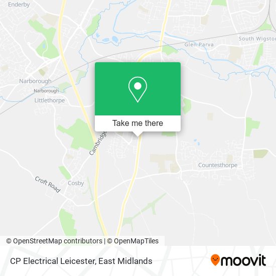 CP Electrical Leicester map