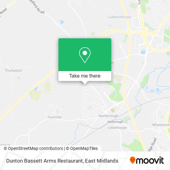 Dunton Bassett Arms Restaurant map