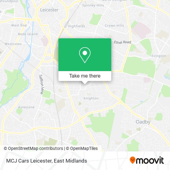 MCJ Cars Leicester map