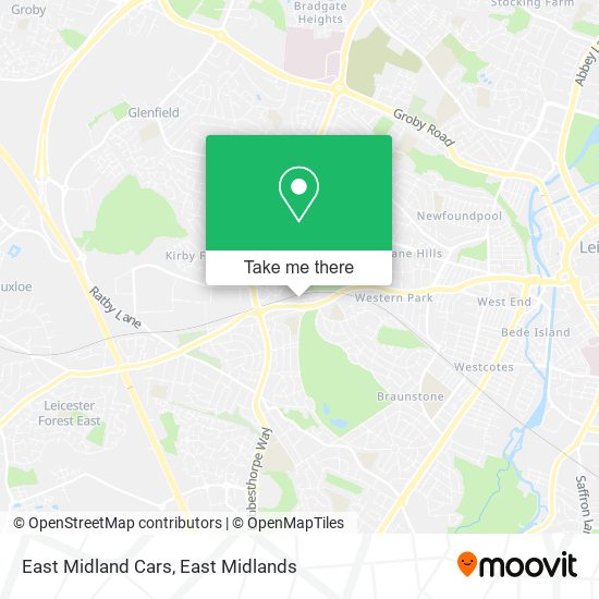 East Midland Cars map