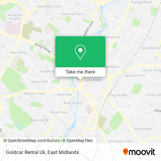 Goldcar Rental Uk map