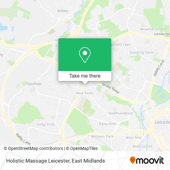 Holistic Massage Leicester map