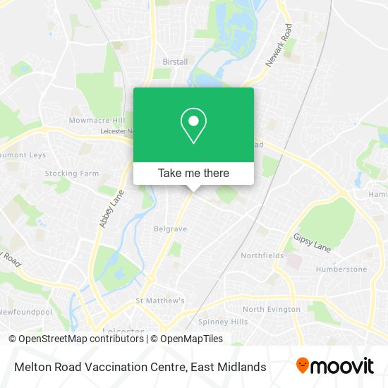 Melton Road Vaccination Centre map