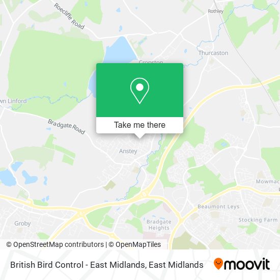 British Bird Control - East Midlands map