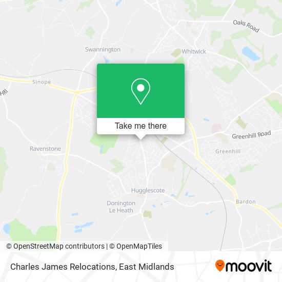 Charles James Relocations map