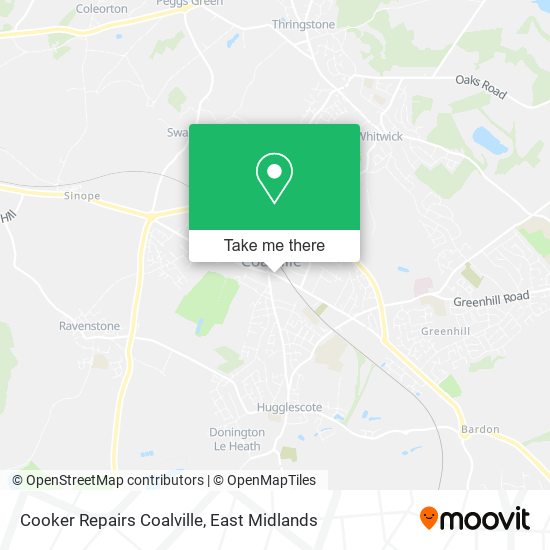 Cooker Repairs Coalville map
