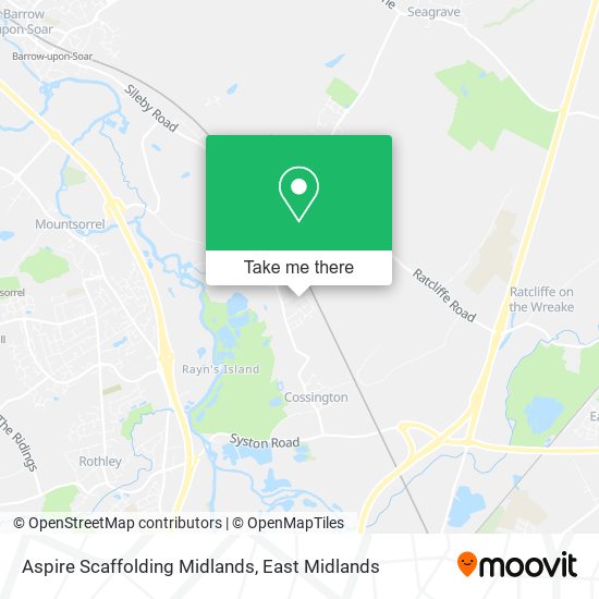 Aspire Scaffolding Midlands map