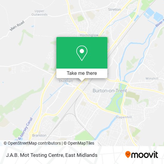 J.A.B. Mot Testing Centre map