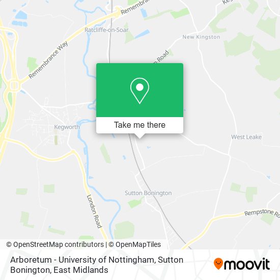 Arboretum - University of Nottingham, Sutton Bonington map