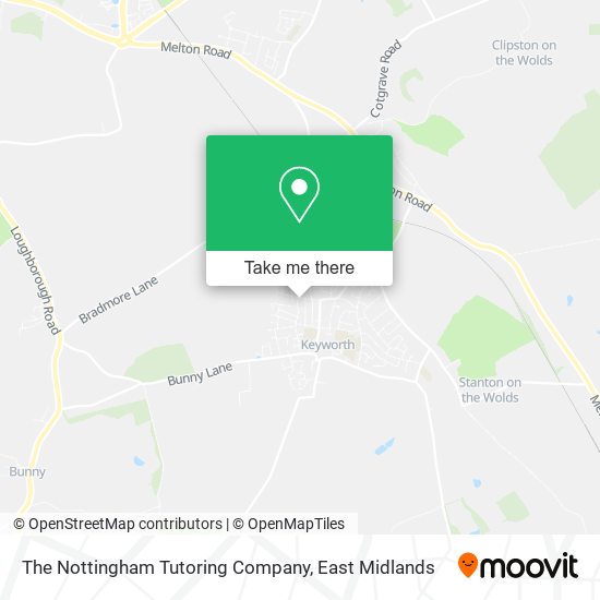 The Nottingham Tutoring Company map