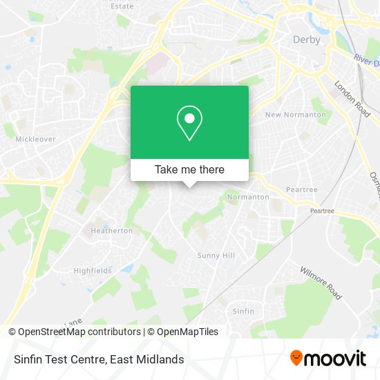 Sinfin Test Centre map
