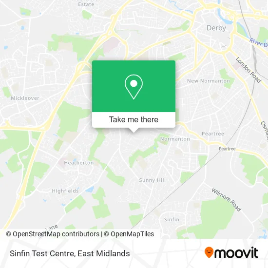 Sinfin Test Centre map