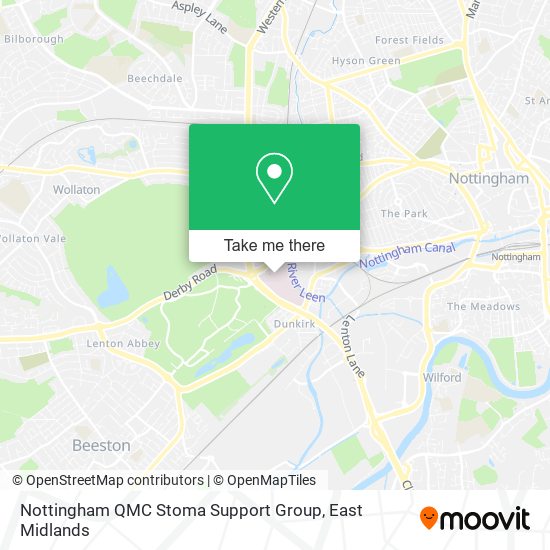 Nottingham QMC Stoma Support Group map