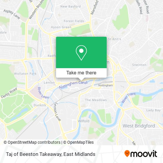 Taj of Beeston Takeaway map