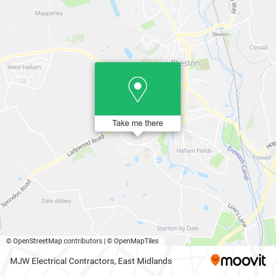 MJW Electrical Contractors map
