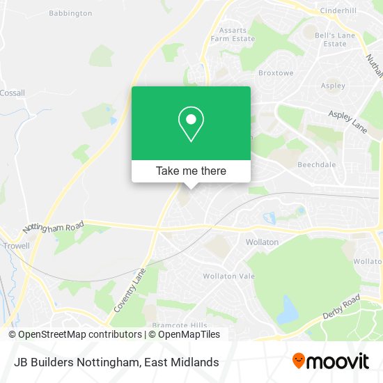 JB Builders Nottingham map