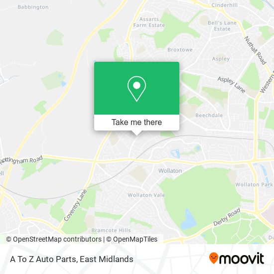 A To Z Auto Parts map