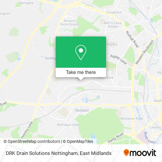 DRK Drain Solutions Nottingham map