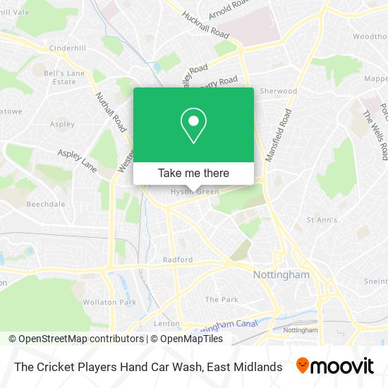 The Cricket Players Hand Car Wash map