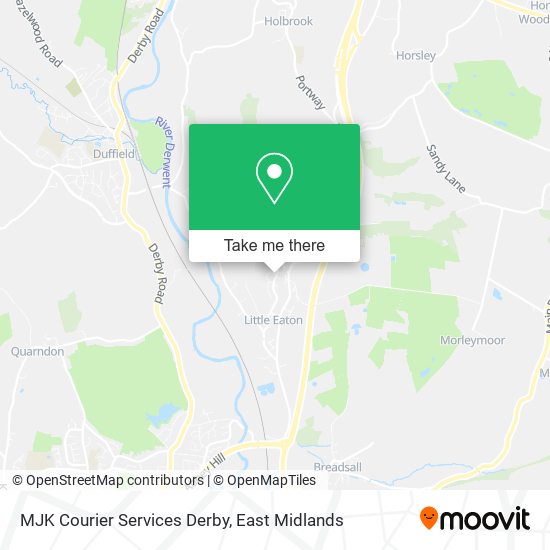 MJK Courier Services Derby map