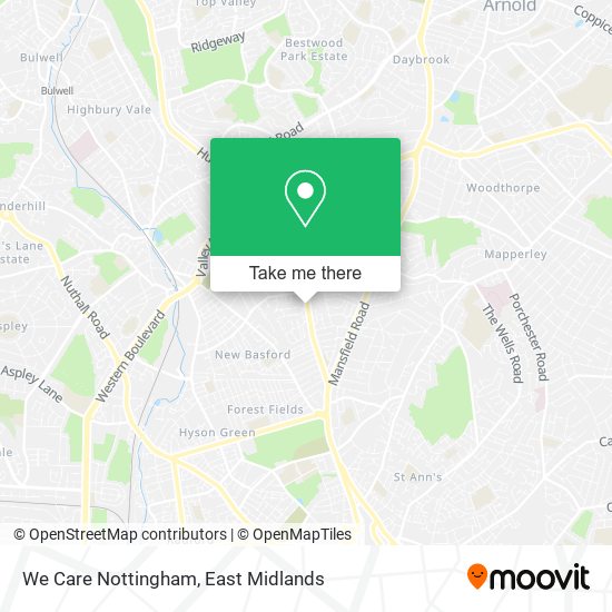 We Care Nottingham map