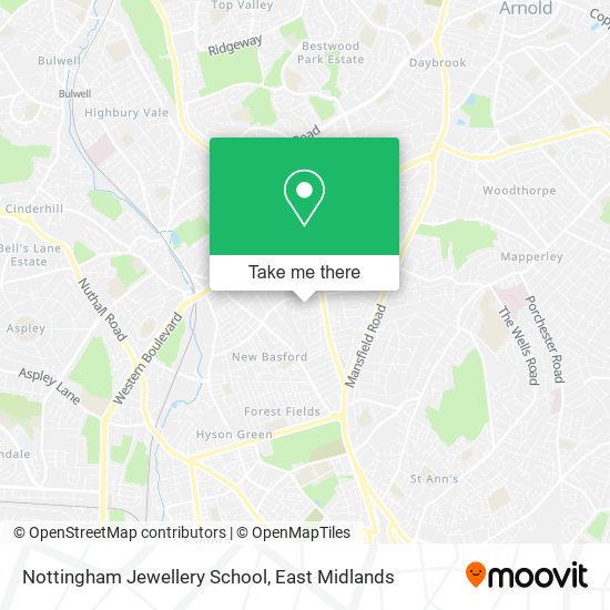 Nottingham Jewellery School map