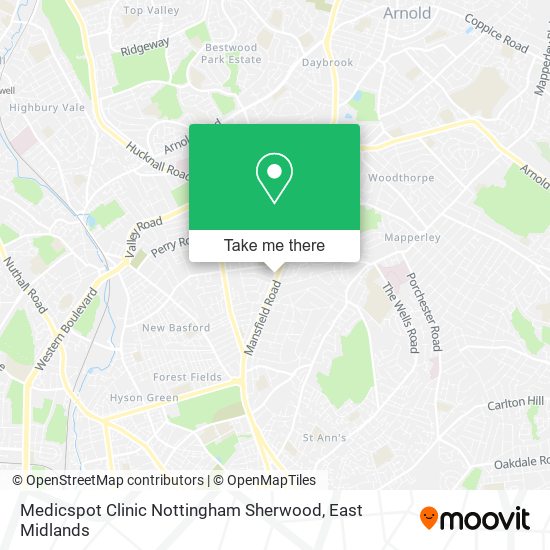 Medicspot Clinic Nottingham Sherwood map
