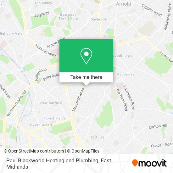 Paul Blackwood Heating and Plumbing map