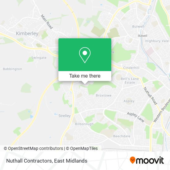 Nuthall Contractors map