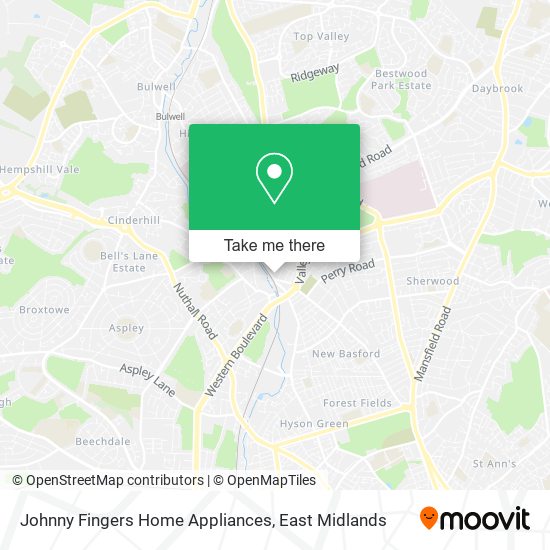 Johnny Fingers Home Appliances map