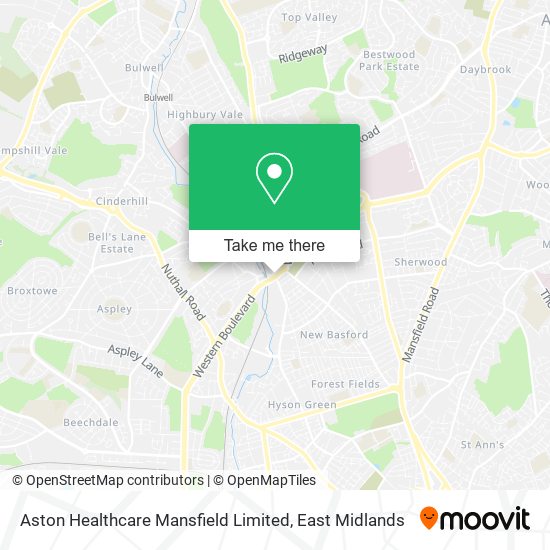 Aston Healthcare Mansfield Limited map