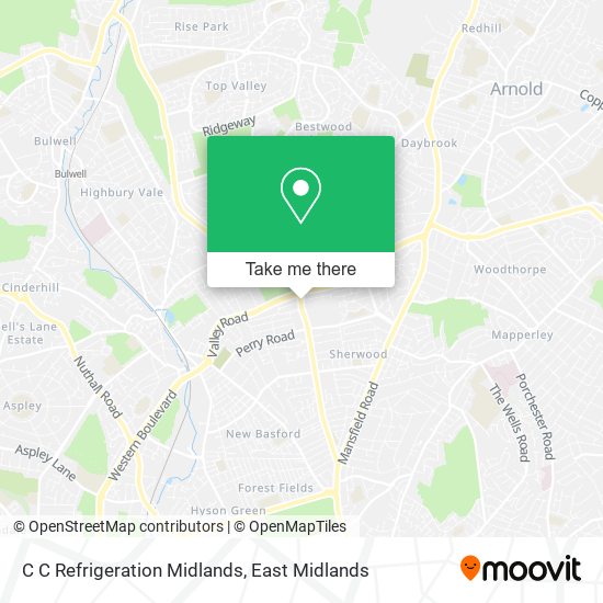 C C Refrigeration Midlands map