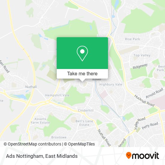 Ads Nottingham map