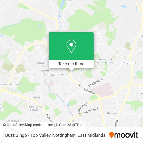 Buzz Bingo - Top Valley, Nottingham map