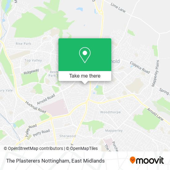 The Plasterers Nottingham map