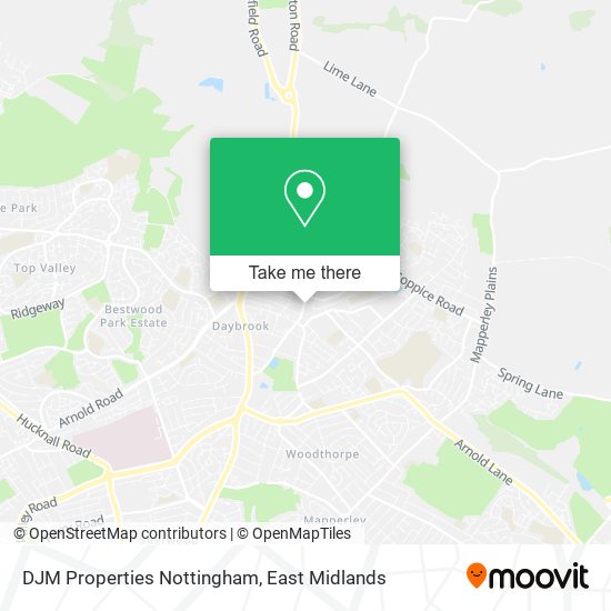 DJM Properties Nottingham map